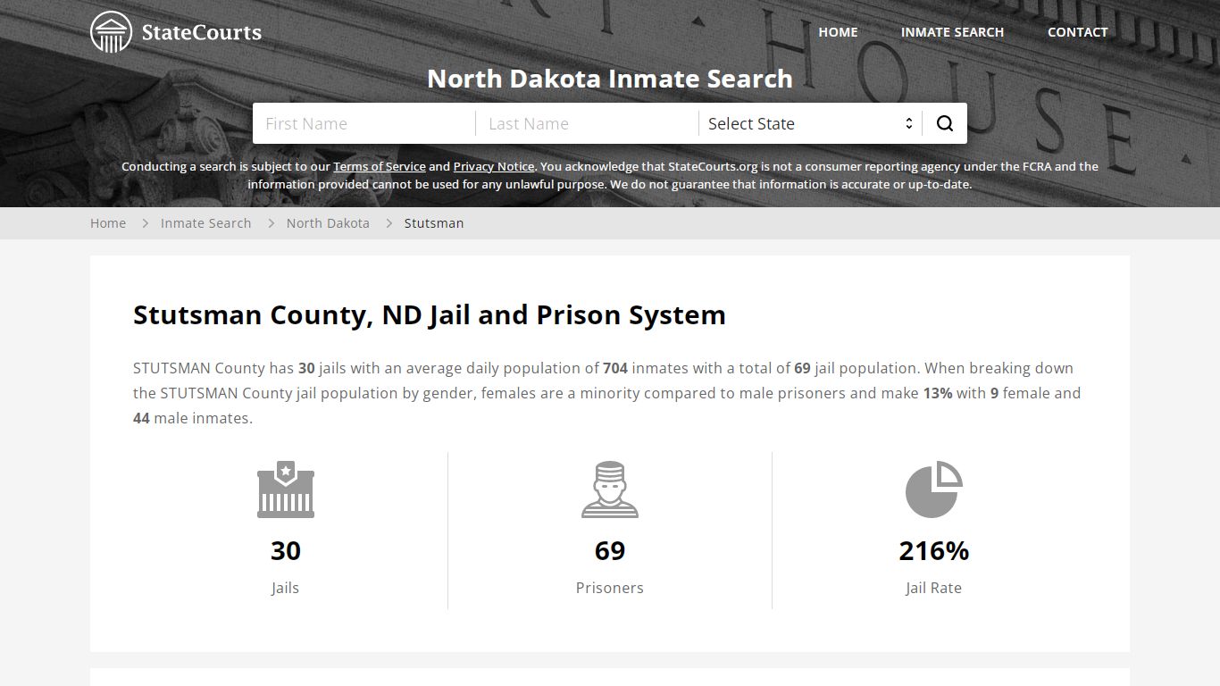 Stutsman County, ND Inmate Search - StateCourts